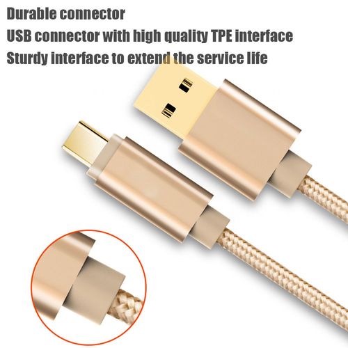 Cable micro usb 2m en tressé nylon