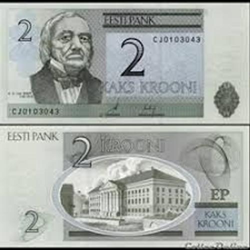 Estonie = Billet Neuf De 2 Krooni, Année 2007