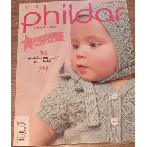 Catalogue Tricot Phildar N°122 Bebe Layette Ete 2015 34 Modeles 0 A 24 Mois