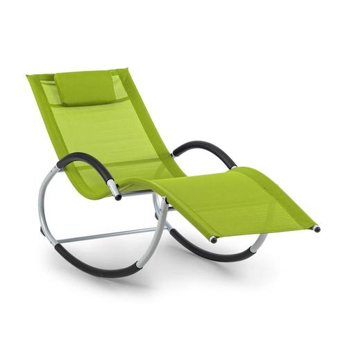 Blumfeldt Westwood Rocking Chair Fauteuil À Bascule Avec Coussin Doux Amovible - Cadre Aluminium Vert