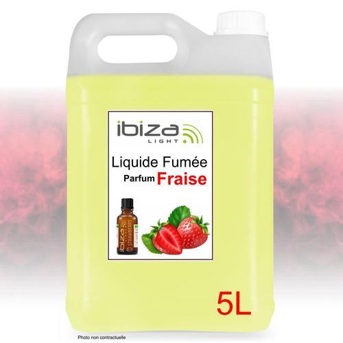 Pack Liquide à Fumée - Bidon de 5 Litres Liquide Ibiza Light SMOKE5L-N pour Machine à Fumée - Fiole de Parfum STRAWBERRY Fraise