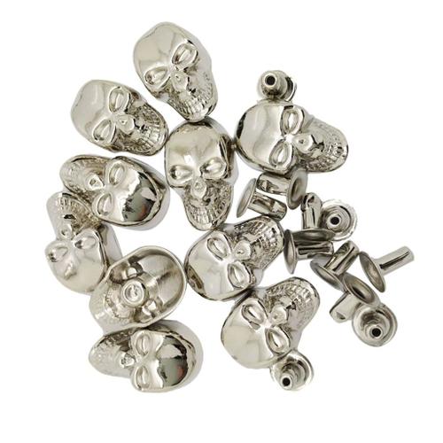 Lot De 10 Clous De Crâne Rivets Punk Rock Chaussures Artisanat Cuir Bricolage 9x16mm