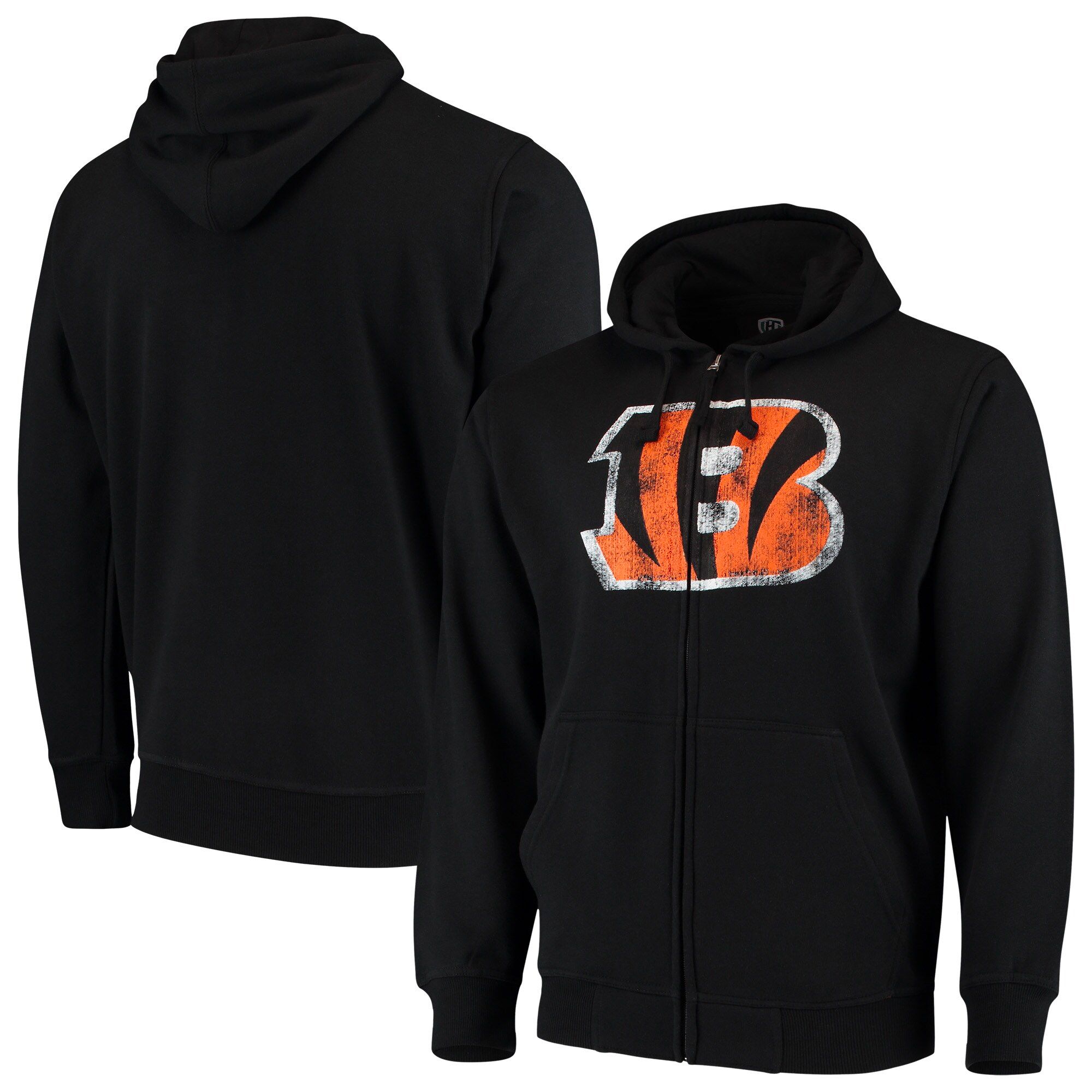 Sweat À Capuche Noir Entièrement Zippé Avec Logo Principal Des Bengals De Cincinnati G-Iii Sports By Carl Banks Pour Hommes