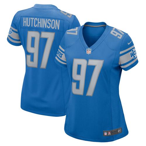 Maillot Detroit Lions Nike Domicile Game - Bleu - Aidan Hutchinson - Femme