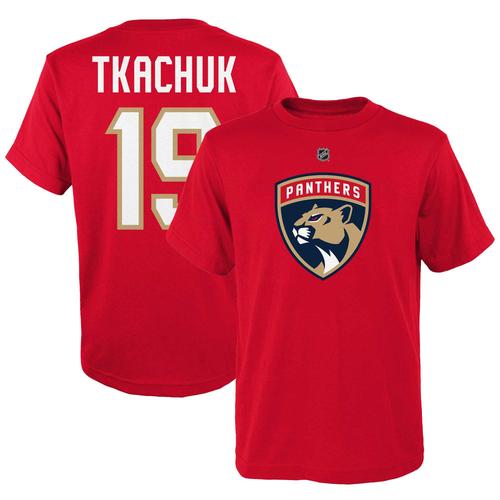 T-Shirt Rouge Avec Nom Et Numéro De Joueur Des Panthers De La Floride Matthew Tkachuk