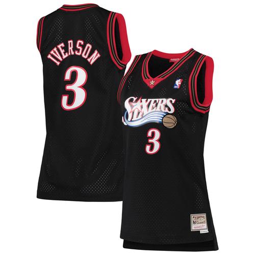 Maillot Swingman Mitchell & Ness Allen Iverson Philadelphia 76ers 2000/01 Hardwood Classics Noir Pour Femme