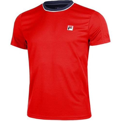 Enzo T-Shirt Hommes - Rouge , Bleu Foncé