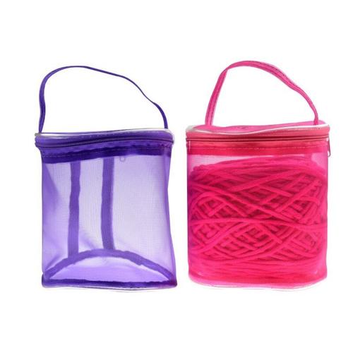 Boîte De Rangement Pour Fils En Nylon Paniers De Rangement Fils À Tricoter Sacs En Plastique Ronds Outils De Couture De Voyage