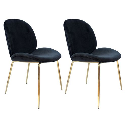 Paris Prix - Lot De 2 Chaises Design "Charlize" 90cm Noir & Or