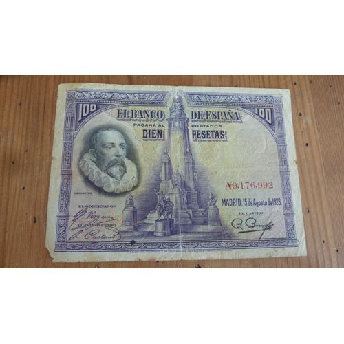 Espagne = Billet De 100 Pesetas, Daté Du 15 Août 1928