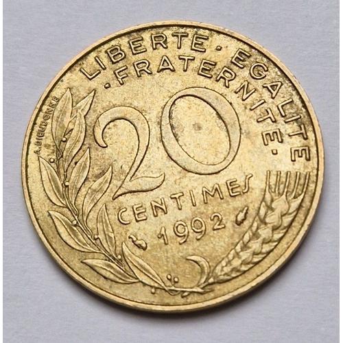 Pièce De Monnaie 20 Centimes Marianne 1992 République Française