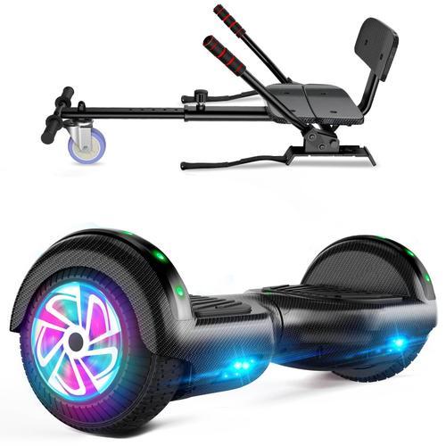 Hoverboard Bluetooth + Karting Ajustable Noir Sisigad 6.5 Pouces Hoverboard De Qualité Convient Aux Enfants De 6 À 12 Ans