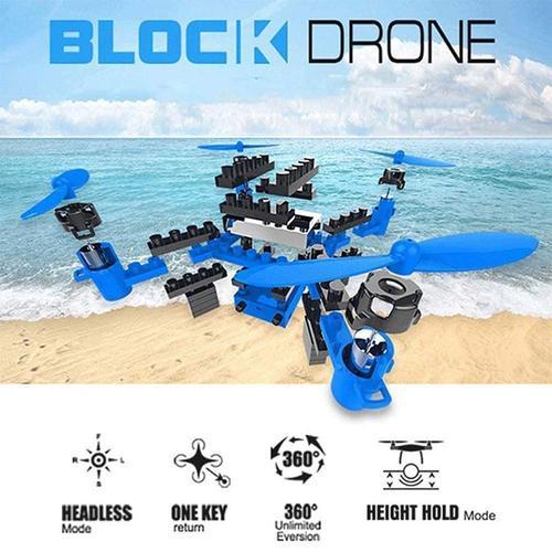 Hélicoptère Rc Bricolage Mini Drone Bâtiment, Blocs 2.4g 4ch Mini Drones, 3d Bricolage Briques Quadrirotor Créatif, Assemblage Jouet Éducatif-Xinlan
