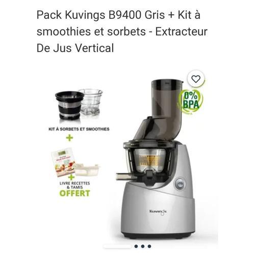 Pack Kuvings B9400 extracteur de jus + sorbets et smoothies - Gris