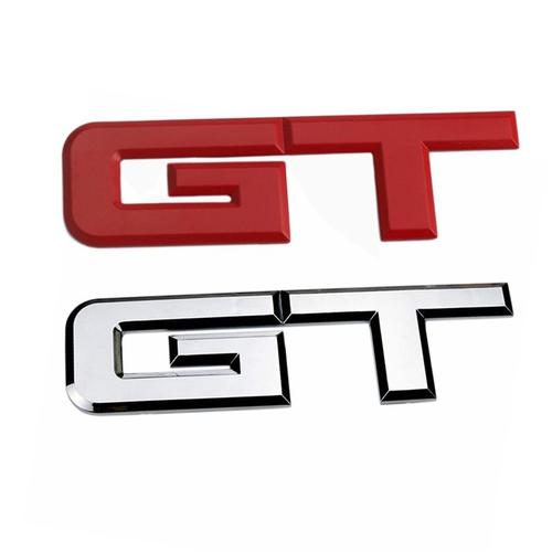 Autocollant De Décoration De Voiture Logo Gt 3d, 2 Pièces, Pour Ford Mustang Focus Mk 1 2 3 7 Mondeo, Rouge Et Argent