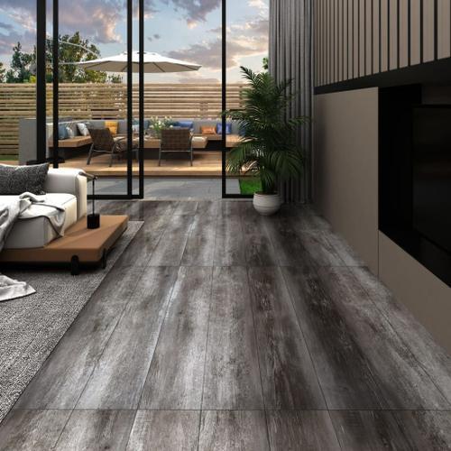 Planches De Plancher Pvc 5,02 M² 2 Mm Autoadhésif Bois Rayé