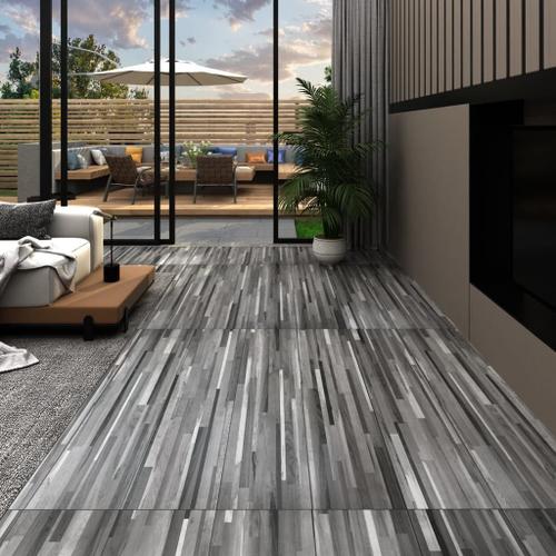 Vidaxl Planches De Plancher Pvc Non Auto-Adhésif 4,46 M²3 Mm Gris Rayé