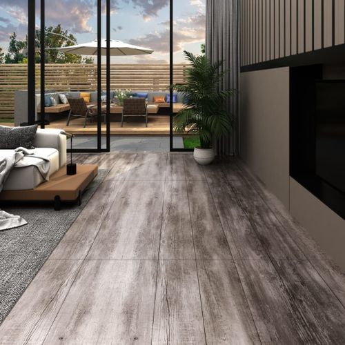 Planches De Plancher Pvc 5,02m² 2mm Autoadhésif Marron Bois Mat