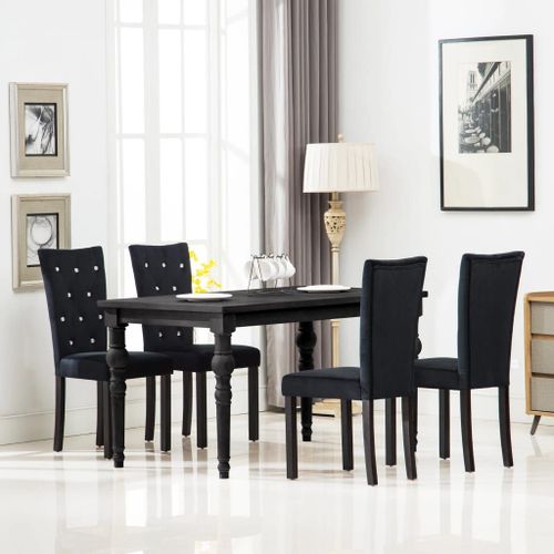 Vidaxl Chaises De Salle À Manger 4 Pcs Noir Velours
