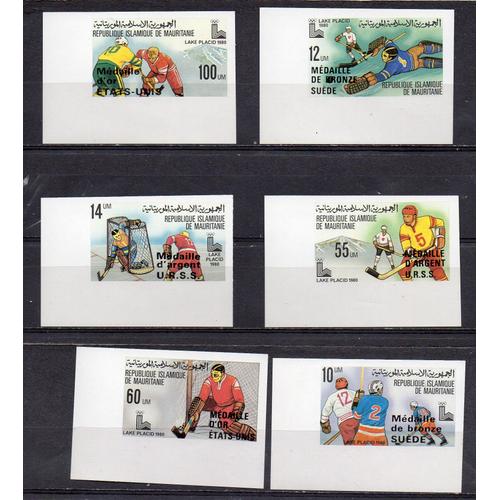 Mauritanie- Série De 6 Timbres Neufs Non Dentelés- Jeux Olympiques De Lake Placid 1980