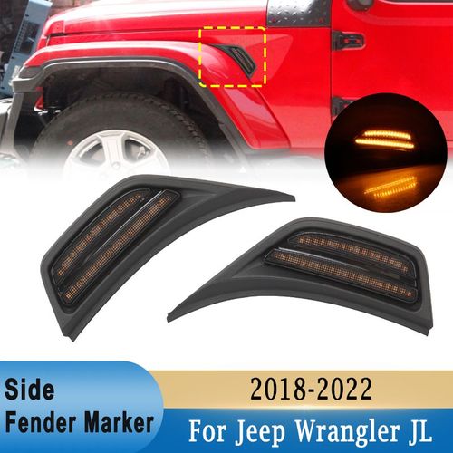 Feu Clignotant Pour Jeep Wrangler Jl Jlu 2018 ¿ 2022, Led Ambre Pour Gladiateur Jt 2020 ¿ 2021