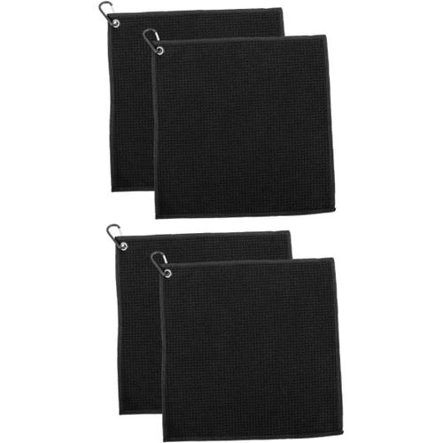 Noir 4 Pièces Serviette De Golf Accessoires D'exercice Golfs Golf Serviette Humide Et Sèche Tissu De Nettoyage En Polaire De Serviette Nettoyante Pour De Billard Nettoyant