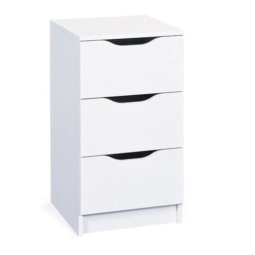 Paris Prix - Table De Chevet 3 Tiroirs "Tilda" 41cm Blanc