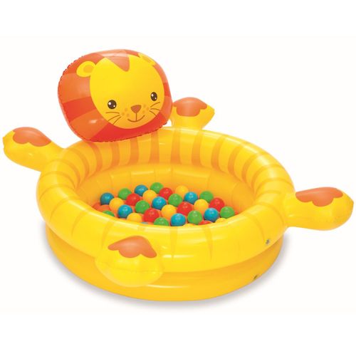 Piscine À Balles Gonflable Bestway Ball Pit Lion 111x98x61 Cm - 50 Balles Inclues - Vinyl Ultra Résistant