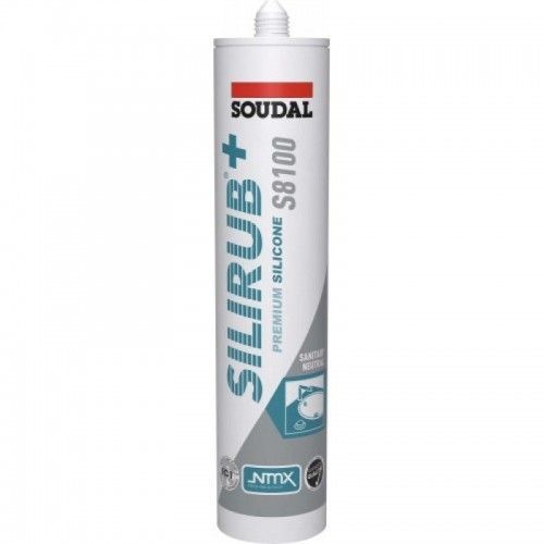 Mastic silicone sanitaire - 310 ml - translucide - Silirub+ S8100 SOUDAL