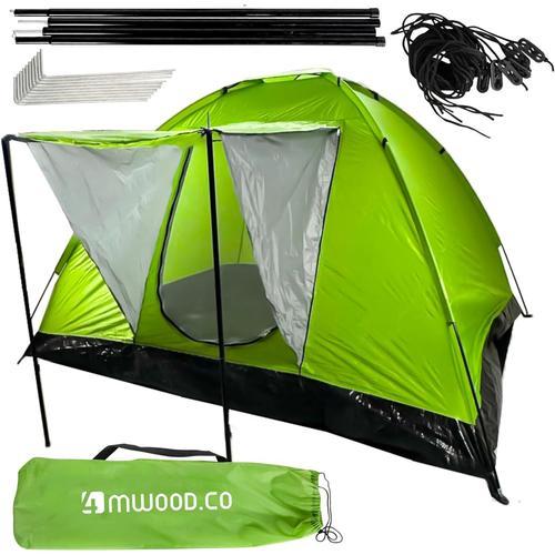 Tente De Randonnée - 4 Personnes - Famille - Camping - Type Igloo - Imperméable - Peut Être Fixé Au Sol - Moustique Et Ventilation