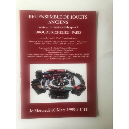 Bel Ensemble De Jouets Anciens : Catalogue Vente. Automobiles, Trains "0" & "1", Machines À Vapeur, Citroën, Cij, Cr, Märklin, Bing, Jep, Hessmobil, J De P, Gama, Jdn, Renault, Paya, Schuco, Carette..