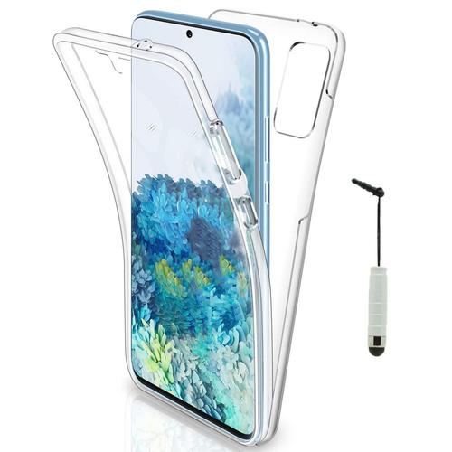 Coque Avant Et Arrière Silicone Pour Samsung Galaxy S20+ Plus/ S20+ 5g 6.7" 360° Protection Intégrale - Transparent + Mini Stylet