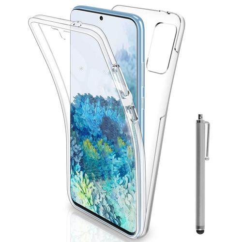 Coque Avant Et Arrière Silicone Pour Samsung Galaxy S20+ Plus/ S20+ 5g 6.7" 360° Protection Intégrale - Transparent + Stylet