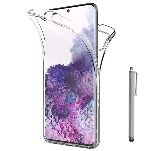 Coque Avant Et Arrière Silicone Pour Samsung Galaxy S20/ S20 5g 6.2" 360° Protection Intégrale - Transparent + Stylet