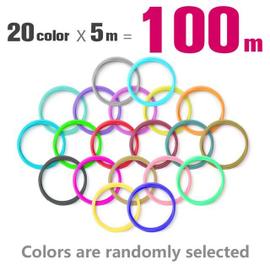 Matériaux d'impression de stylo 3D, 100 mètres, 5M x 20 couleurs