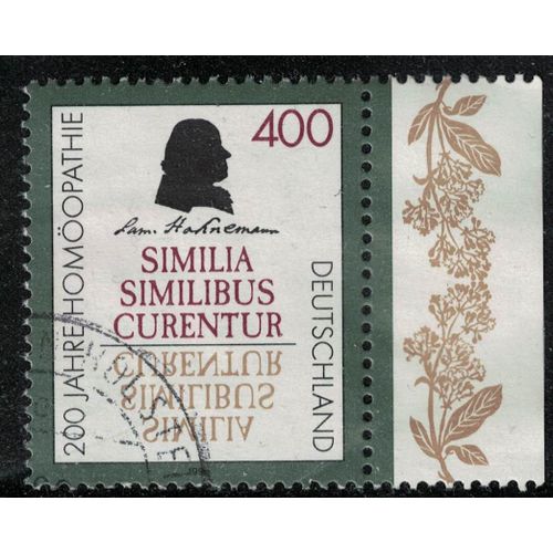 Allemagne 1996 Oblitéré Used Homéopathie Samuel Hahnemann Similia Similibus Curentur Su