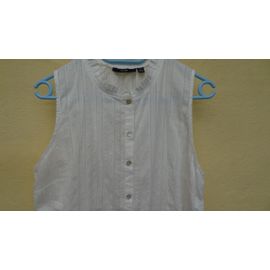 Chemisier Sans Manches Avec Plumetis Blanc Cassé Taille M