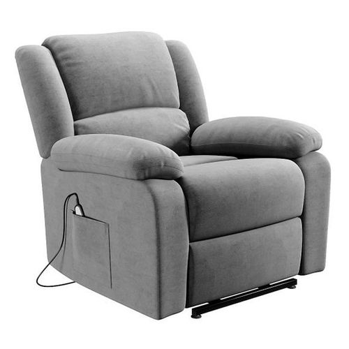 Paris Prix - Fauteuil De Relaxation Electrique Microfibre "Ota" 96cm Gris