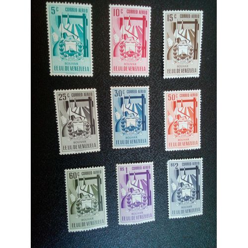 Timbre Venezuela Yt Pa 382 A Pa 390 Séries: Armoiries: Bolivar 1952 ( 50804 )