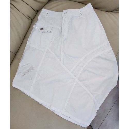 Jupe C&a Assymétrique Coton 12 Ans Blanc 