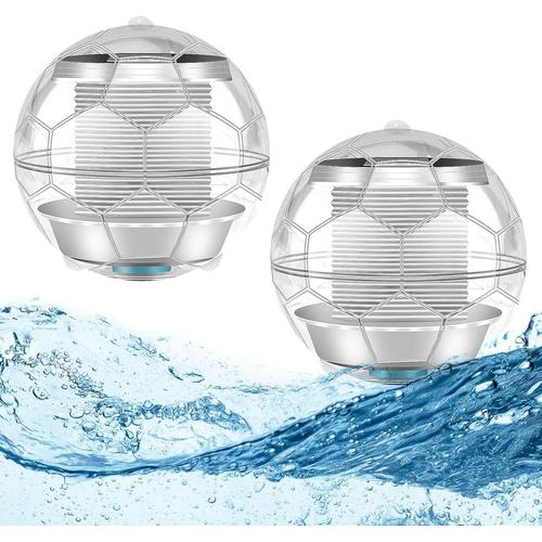 Lampe solaire extérieure décorative, lampe à boule solaire à 7 couleurs changeantes, lampe flottante étanche à LED pour piscine, étang de jardin, piscine, étang, extérieur, décoration de fête 2 pièces