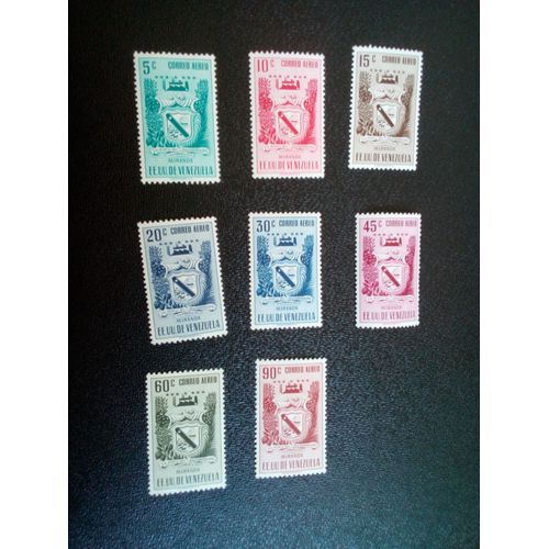 Timbre Venezuela Yt Pa 409 Et Pa 411 A Pa 417 Armes De Miranda 1952 ( 50804 )