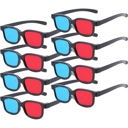 Lunettes 3D rouge-bleu, lunettes de visualisation 3D pour regarder des films/jeux et images 3D aux formats rouge-bleu, compatibles avec les écrans d'ordinateur/téléviseurs/projecteurs ordinaires, etc. ¿ Lunettes de cinéma maison 8 pièces