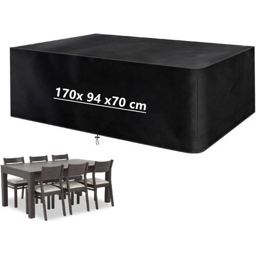 Housse De Protection Pour Meubles De Jardin, Bâche De Protection Imperméable En Tissu Oxford 210d Pour Table Et Chaise, Mobilier D'extérieur, 170 X 94 X 70 Cm, Noir