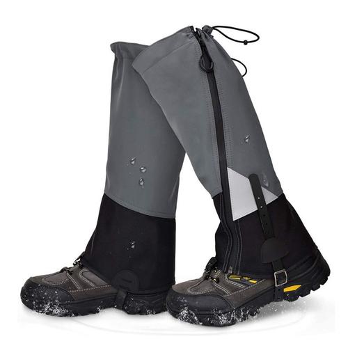 Hikenture Guêtres de jambe avec fermeture éclair étanche, guêtres ultra anti-déchirure pour la randonnée, guêtres de bottes imperméables pour hommes et femmes, guêtres de chaussures réglables pour la chasse S