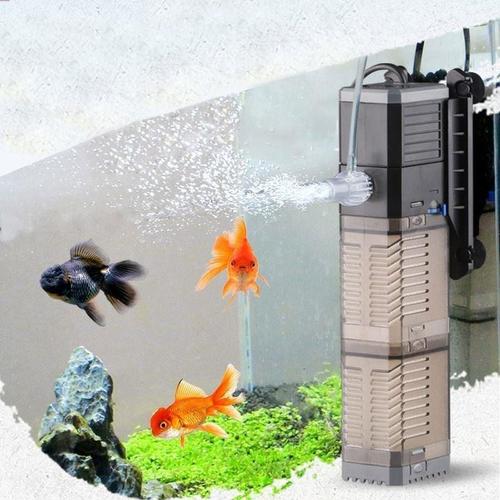 Filtre interne pour aquarium, filtre d'aquarium avec tours d'eau verte pour effacer, pompe à filtre, débit et direction réglables, 8 W