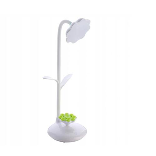 Lampe de bureau à chargement LED, petite lampe d'apprentissage, support de téléphone portable, rétractable et pliable, tournesol, blanc