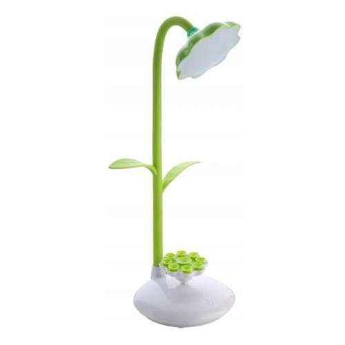 Lampe de bureau à chargement LED, petite lampe d'apprentissage, support de téléphone portable, rétractable et pliable, fleur de soleil, vert