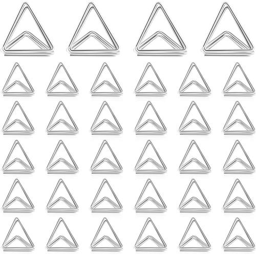 60 Pièces Porte-Cartes de Place Porte-Numéro de Table de Mariage Porte-Carte de Table en Forme de Triangle Porte-Photo Photo Clip de Support pour Fête de Mariage Baby Shower (Argent)