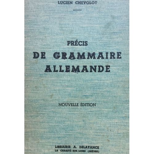 Précis De Grammaire Allemande